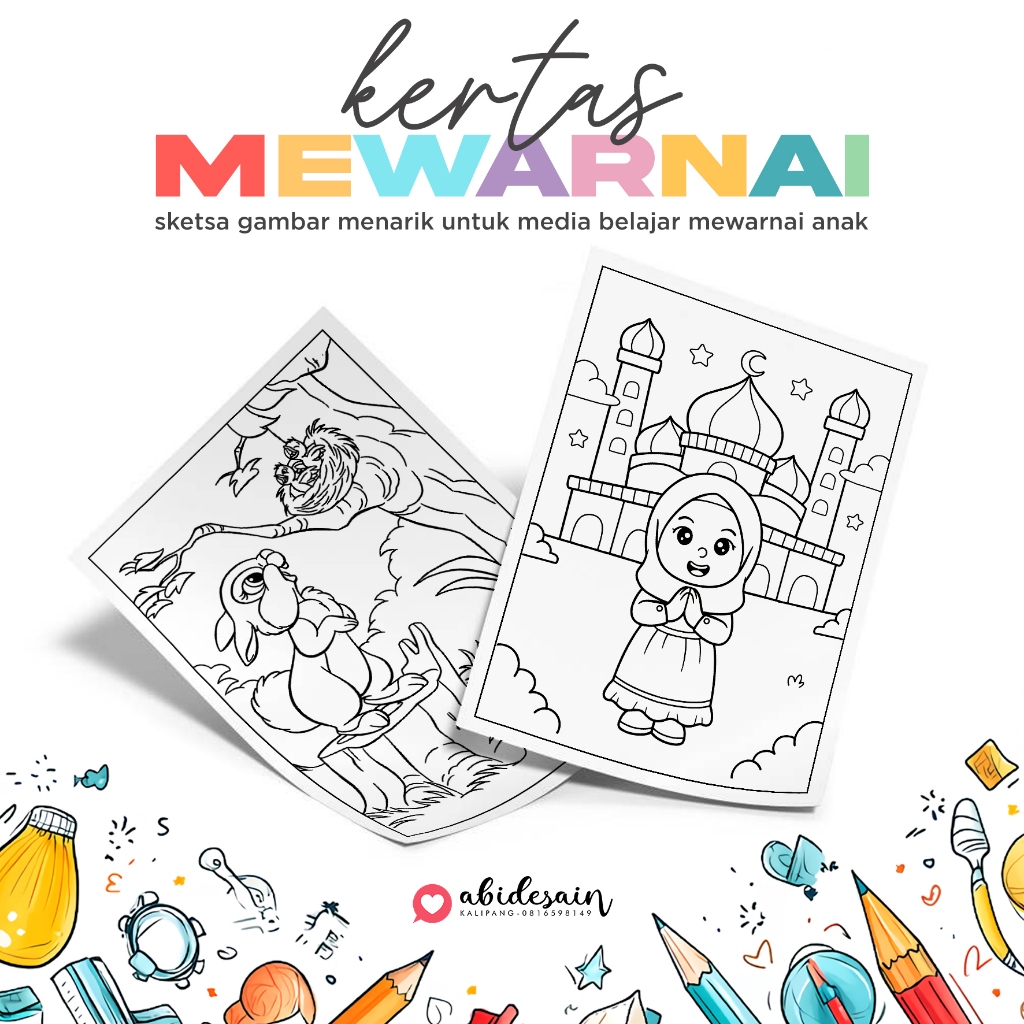 

LEMBAR KERTAS MEWARNAI - UNTUK TUGAS SEKOLAH DAN MEDIA BELAJAR ANAK