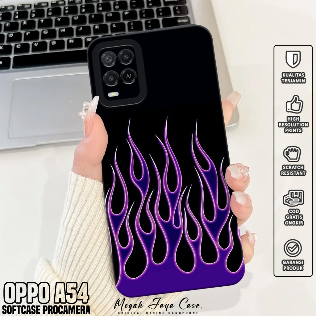 Softcase Hp Oppo A54 - Casing Oppo A54 Motif FIRE - Silikon Hp Oppo A54 - Case Hp Oppo A54 - Pelindu