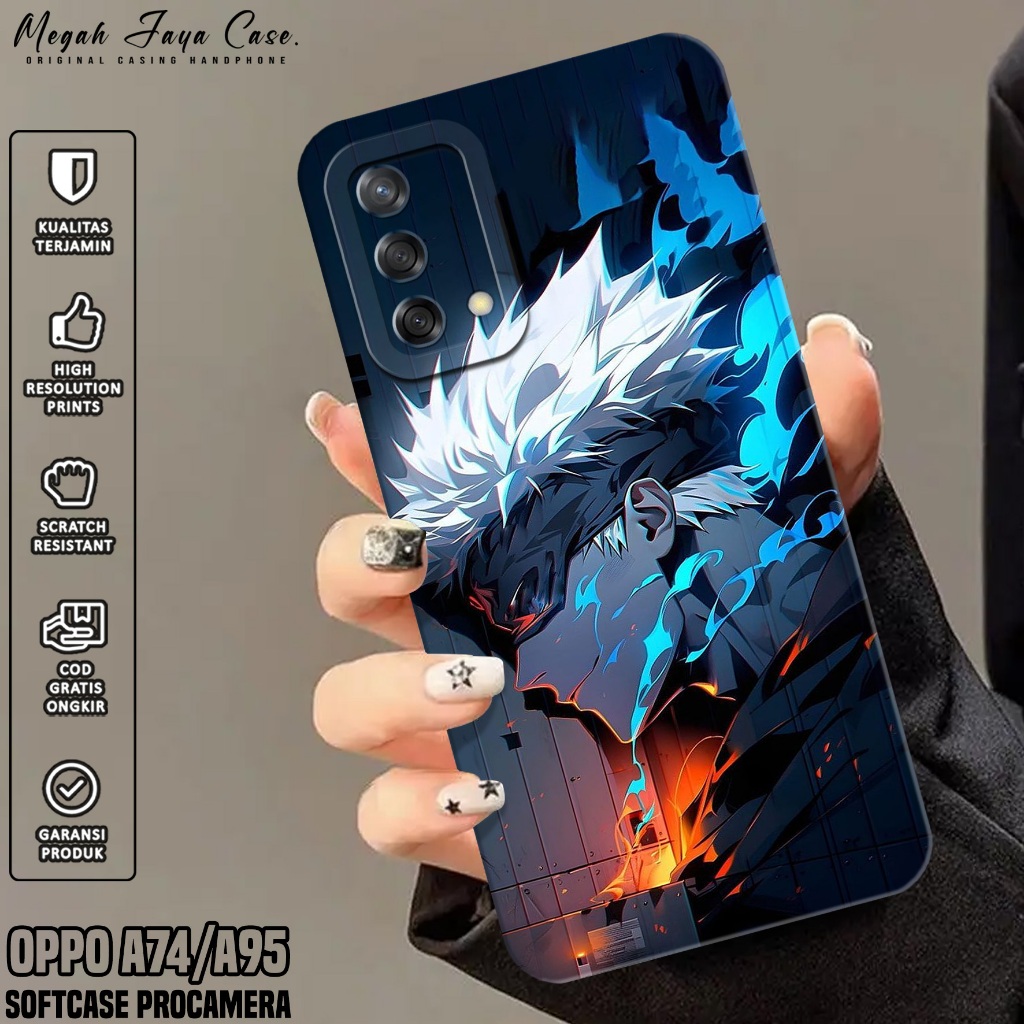 Softcase Oppo A74 / A95 4G - Case Hp Oppo A95 / A74 4G Motif Gojo Satoru - Silikon Hp Oppo A95 - Cas