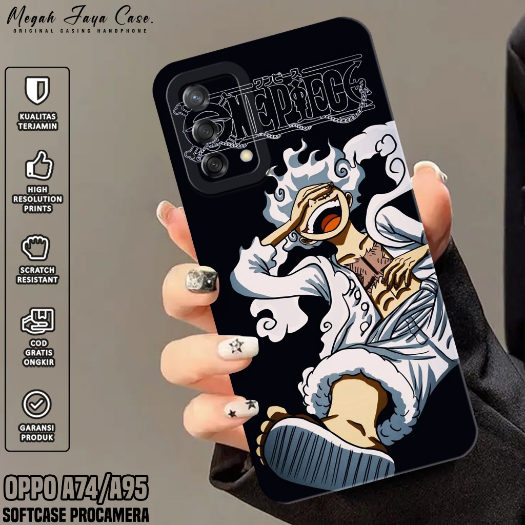 Softcase Oppo A74 / A95 4G - Case Hp Oppo A95 / A74 4G Motif Lufy Gear 5 - Silikon Hp Oppo A95 - Cas
