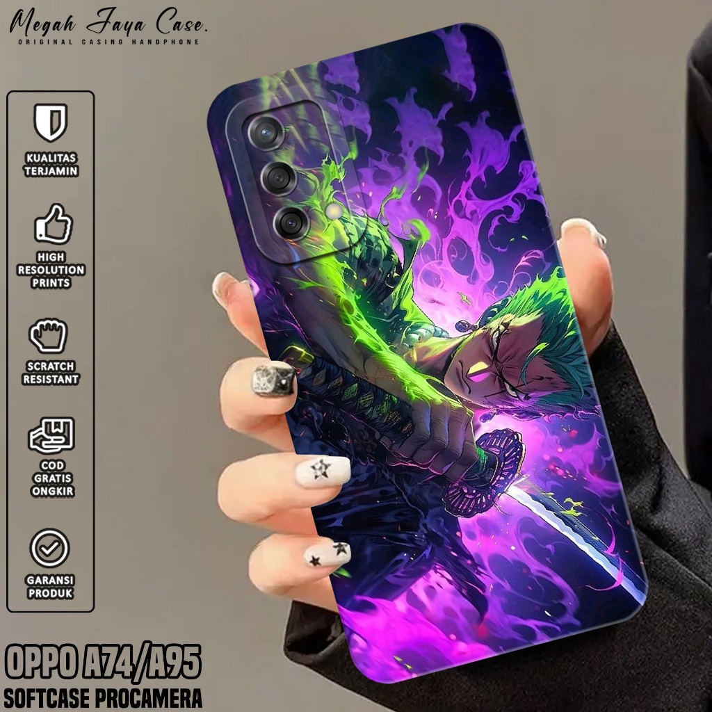 Softcase Oppo A74 / A95 4G - Case Hp Oppo A95 / A74 4G Motif Roronoa Zoro - Silikon Hp Oppo A95 - Ca