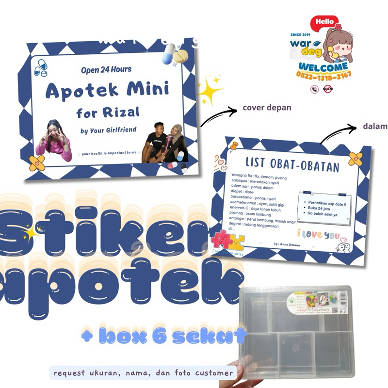 

STIKER APOTEK MINI + BOX 6 SEKAT