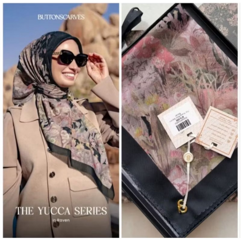 Hijab Segiempat Buttonscraves YUCCA Series with Logo B - Jilbab Buttonscraves