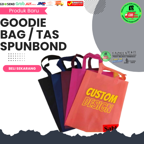 Tas Spunbond Sablon / Goodie Bag Sablon Custom 25x35/30x10 cm