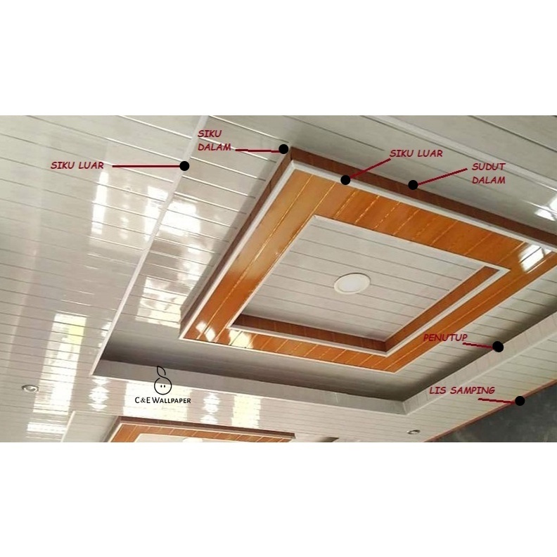 Lis Dinding PVC /List Plafon PVC Lis Sudut Plafon Untuk Pinggiran 6 CM