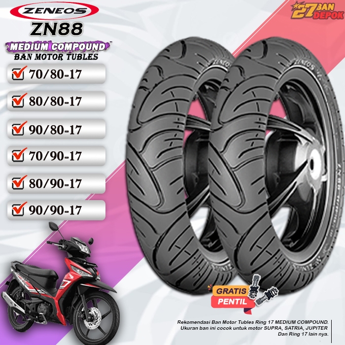 BAN MOTOR TUBLES ZENEOS RING 17 AKSESORIS BAN TUBLES SEPEDA MOTOR RING 17 ZN88 RING 17