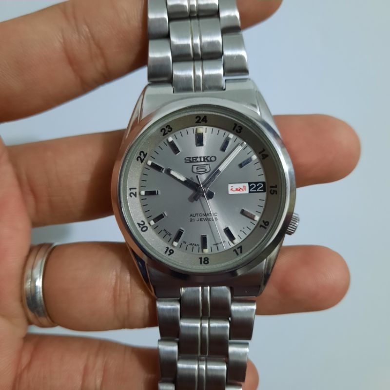 JDM Seiko 5 Automatic SNK561J1 Grey Abu Abu Sunbrust SNK561 Made In Japan 7s26-02C0