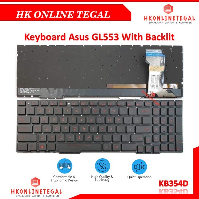 Keyboard Laptop Asus ROG FX553 FX553VD FX753V ZX53V ZX53VD ZX53VE ZX53EW With Backlit