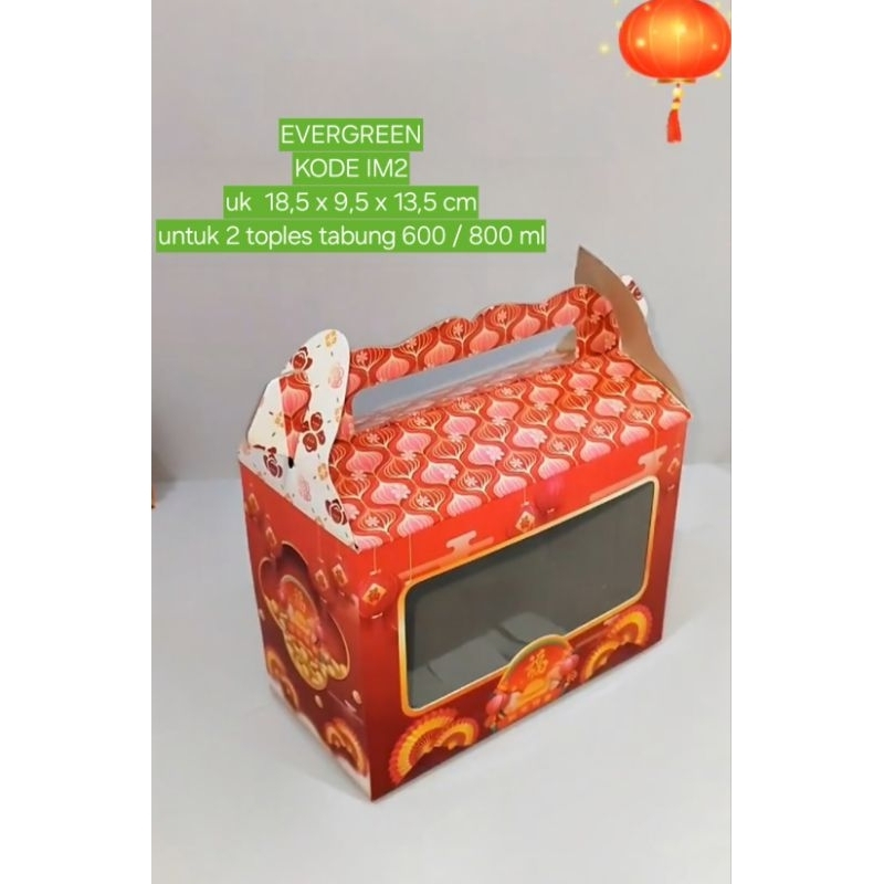 

kode IM2 Box Imlek 2 toples Tabung kue kering | kotak Hampers Imlek Chinese New Year Box 2 toples tabung