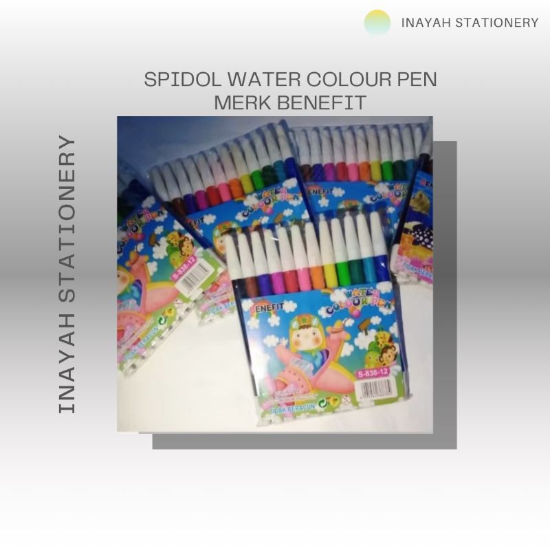 

WATERS COLORS PEN /PENSIL WARNA MEREK BENEFIT 1 SET ISI 12PCS Kerajinan Stationery