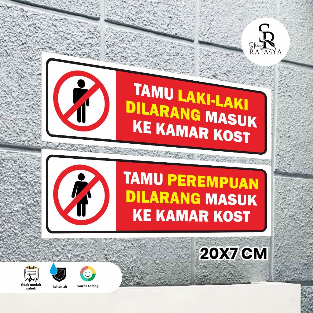 

STIKER DILARANG MASUK KEKAMAR KOST LELAKI / PEREMPUAN Ukuran 20x7cm + Dilaminasi Glosy