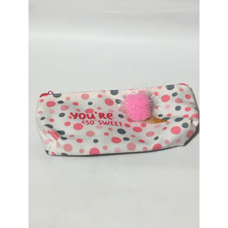 

tempat pensil pink lucu/tempat pensil perempuan/tempat pensil polladot anak sekolah