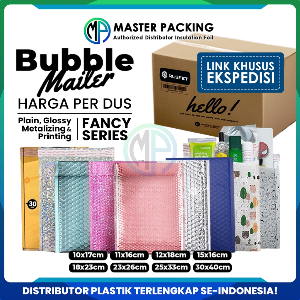 

Amplop Bubble Mailer HARGA PER-DUS Rusfet Fancy and Animal Series / Security Bag Mailer Solid Color