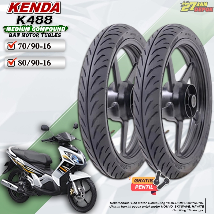 Ban Motor Nouvo Kenda K488 Ring 16 Tubles Ban Motor Tubeless Nouvo Skywave Hayate Ring 16 Tubles