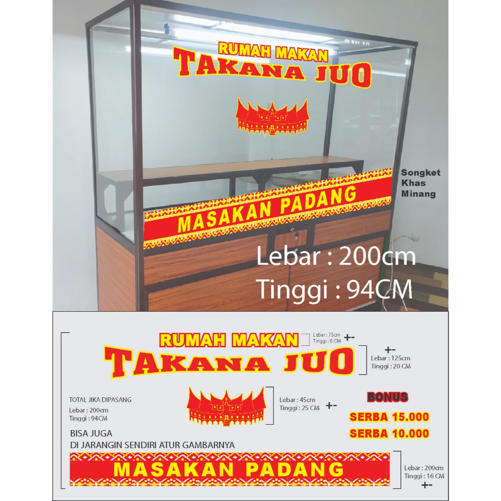 STIKER ETALASE KACA NASI PADAN & WARTEG