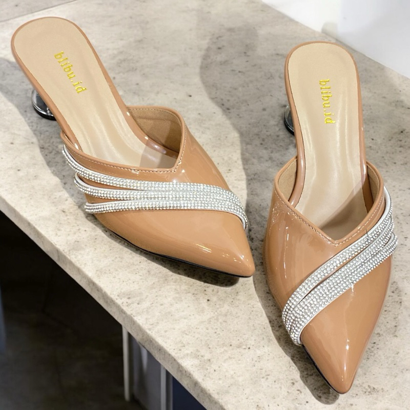 TUMIWA selop wanita | sendal hak kaca 5 cm | sandal wanita