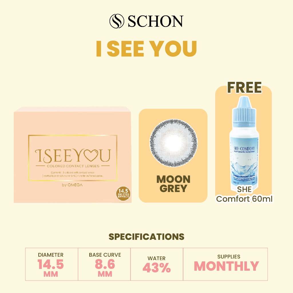 I See You Moon Grey Bulanan Softlens Warna