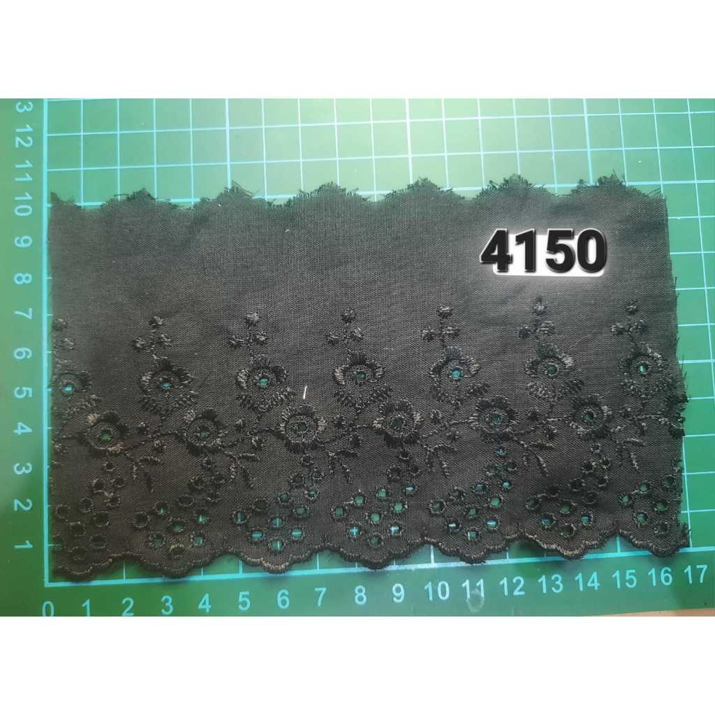 Renda Katun Kain Bordir Mukena lebar 10 cm ( TC 4150) - 15yds/13.5 meter