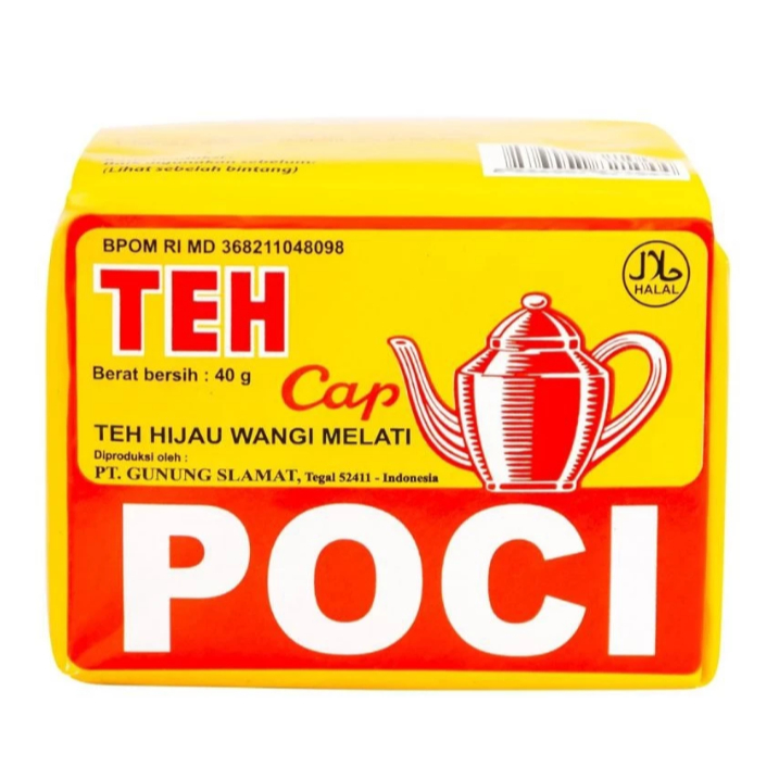 

Teh Cap Poci Kuning Teh Tubruk Melati 1 Slop isi 10 (10×40gr)