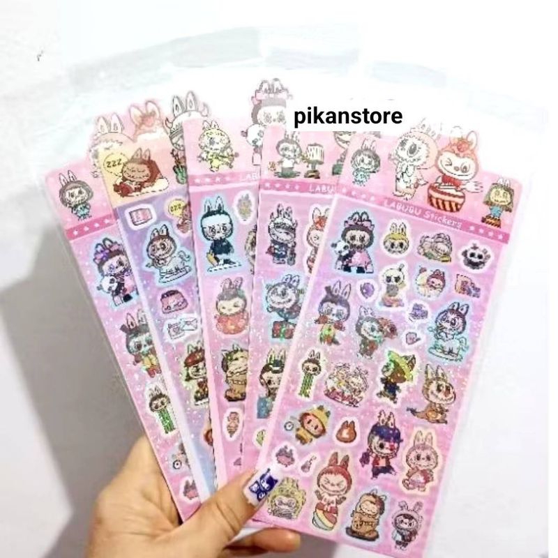 

[Random] Sticker Labubu/ Stiker Deco Glitter Labubu/ Tempelan Hiasan Jurnal Notebook Buku