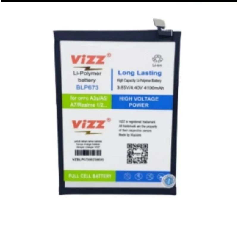 Baterai Vizz OPPO A3S/A5S BLP673 Original