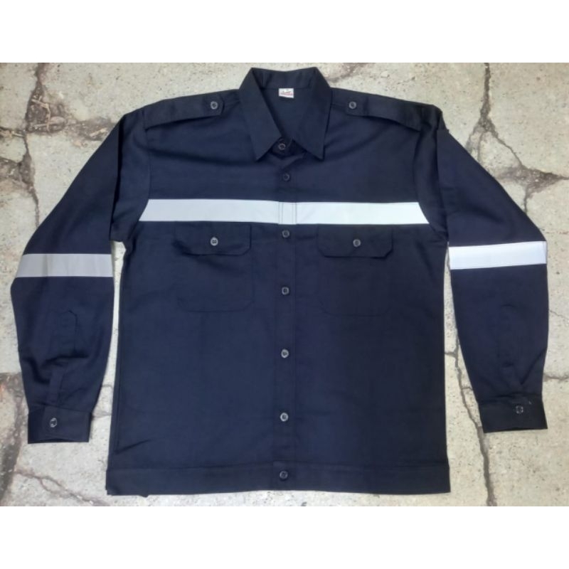 Baju Wearpack PANJANG BIRU DONGKER Scotlet abu abu Kerja Safety