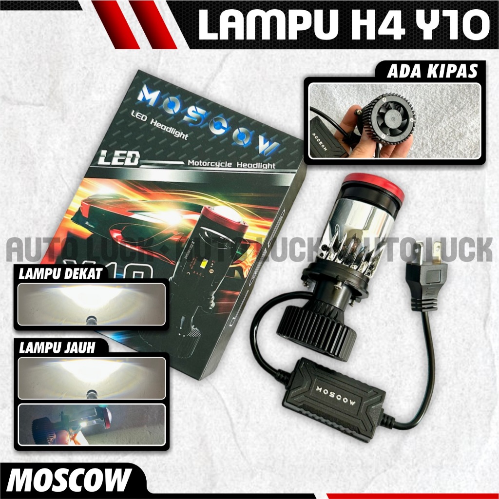 MOSCOW Lampu Led Mobil Motor Mini Projector Projie Y10 Super Bright H4 12-24V Super Terang Sudah Fre