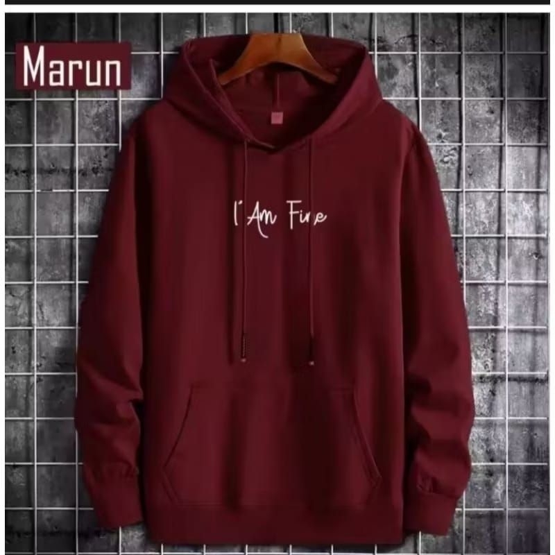 Hoodie I AM FINE Distro – Sweater Hoodie Unisex Tebal Terbaru