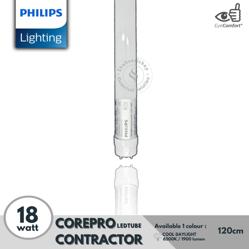 PHILIPS LAMPU T8 COREPRO CONTRACTOR LED TUBE TL T8 1200MM 18 WATT