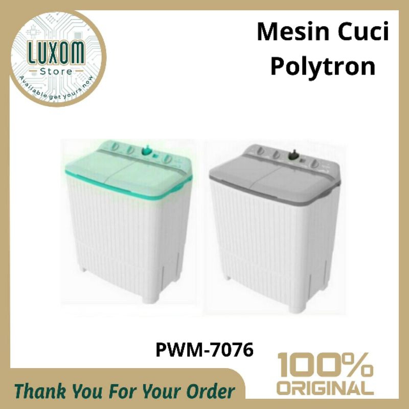 Mesin Cuci Polytron PWM-7076 (7kg) /mesin cuci Polytron 2 tabung/mesin cuci /Polytron