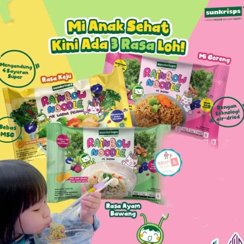 

SUNKRISPS - Rainbow Noodle | Mie Pelangi Mi Instan Sehat Anak - Mie Goreng