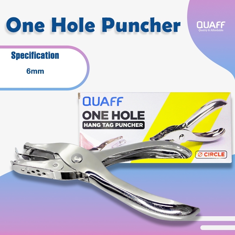 

QUAFF Hang Tag One Hole Puncher 3mm / 6mm Ticket Puncher Circle Metal Single Hand Held Hole Punch