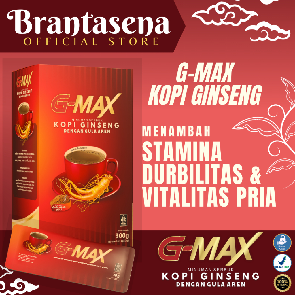 

G-MAX COFFEE - Minuman Instan Kopi Ginseng Korea - Ekstra Kefein Meningkatkan Kebugaran & Daya Tahan