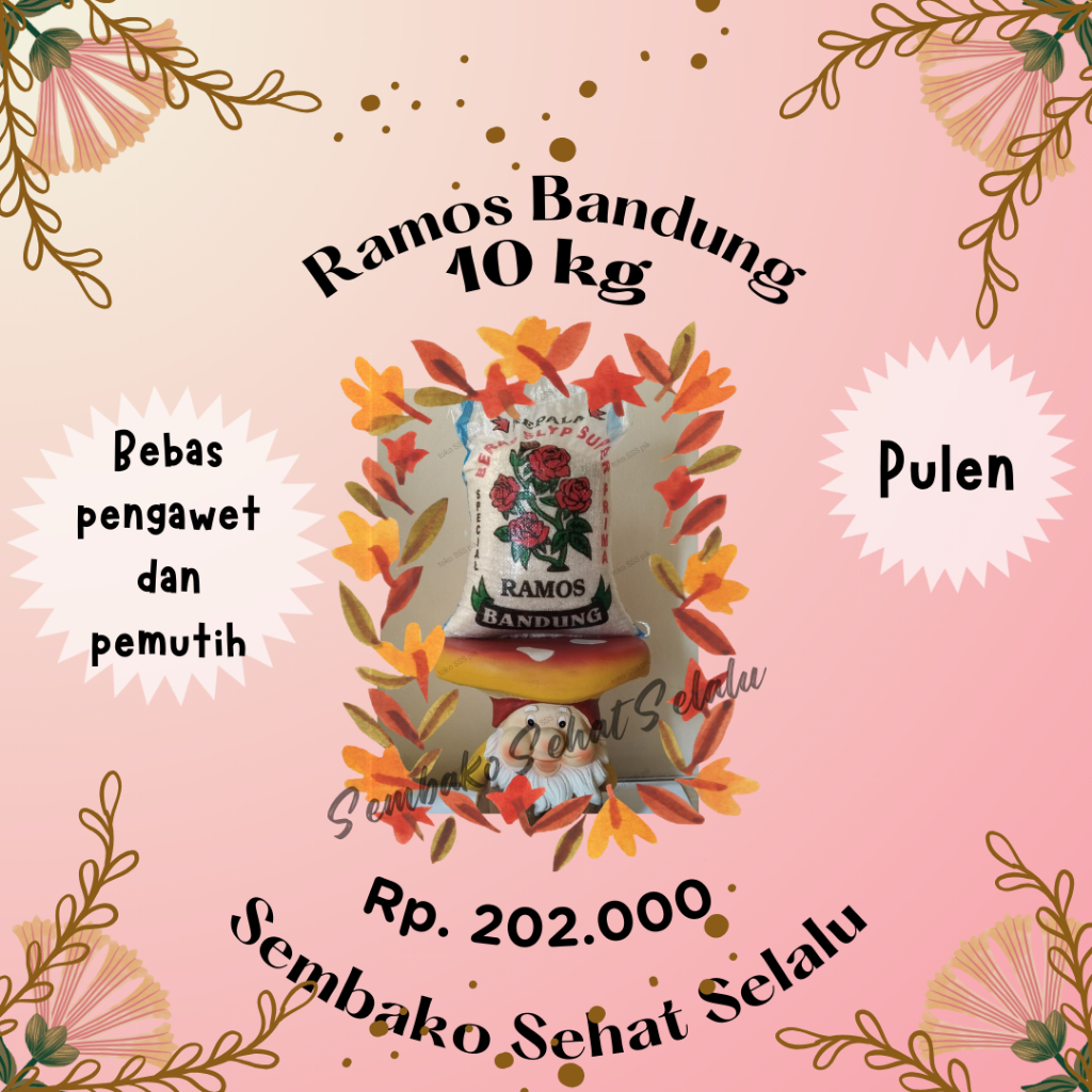 

Beras Ramos Bandung 10 kg (pulen) kualitas premium