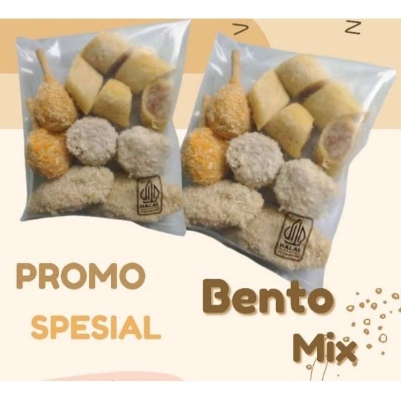 

BENTO MIX FROZEN FOOD FAIHA COKLAT ISI EGG ROLL SHRIMP ROLL SPICY CHICKEN