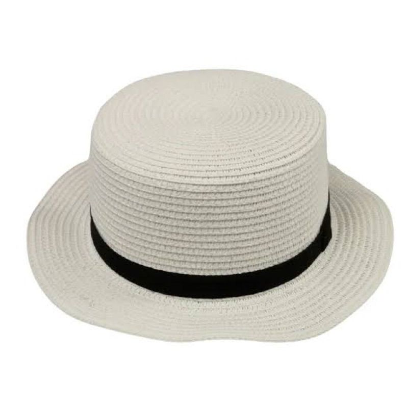 Miniso Ribbon Flat Bucket Hat Beach / topi pantai