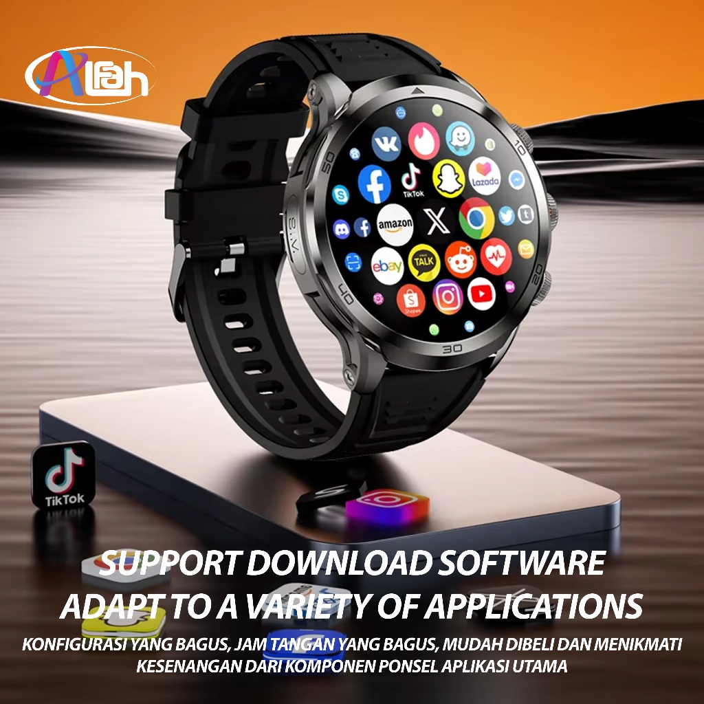 Hot Deals Alfah - H19 Smartwatch 4G/5G Smartwatch Sim Card Wifi Gps Amoled