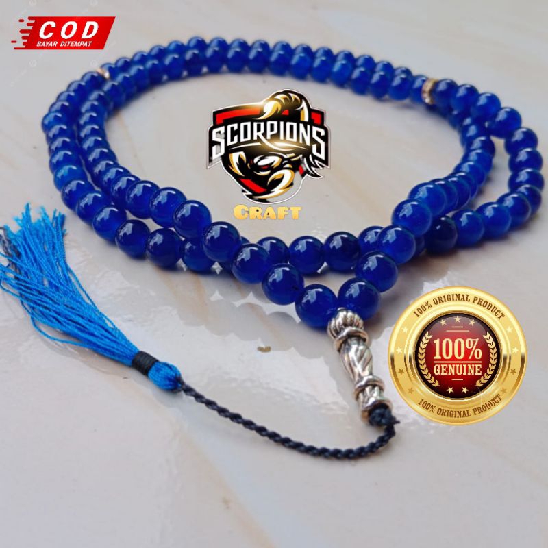 TASBIH BATU GIOK BIRU ACEH ASLI BUTIRAN 8MM ORIGINAL