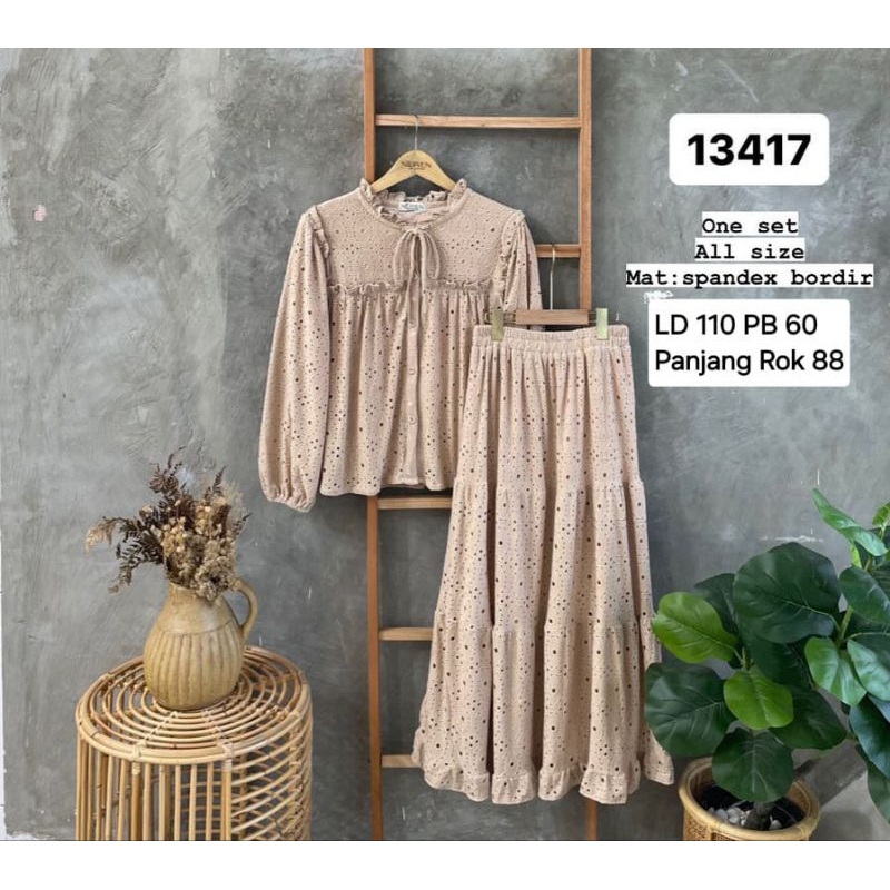 Niewen collection| setelan rok katbol bordir by Niewen