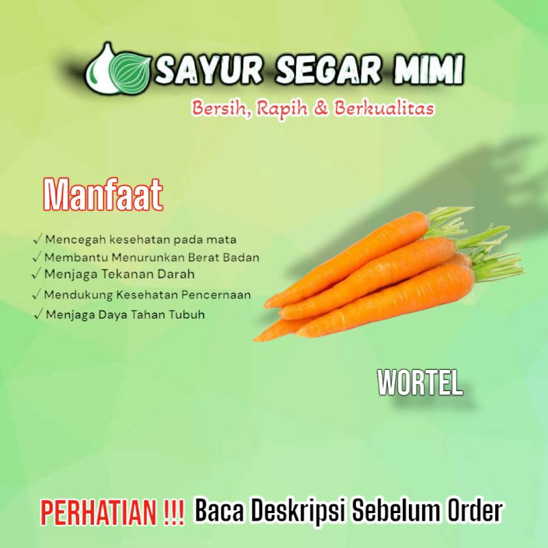 

Wortel 250Gram - Sᴀʏᴜʀ Sᴇɢᴀʀ ♏ɪᴍɪ