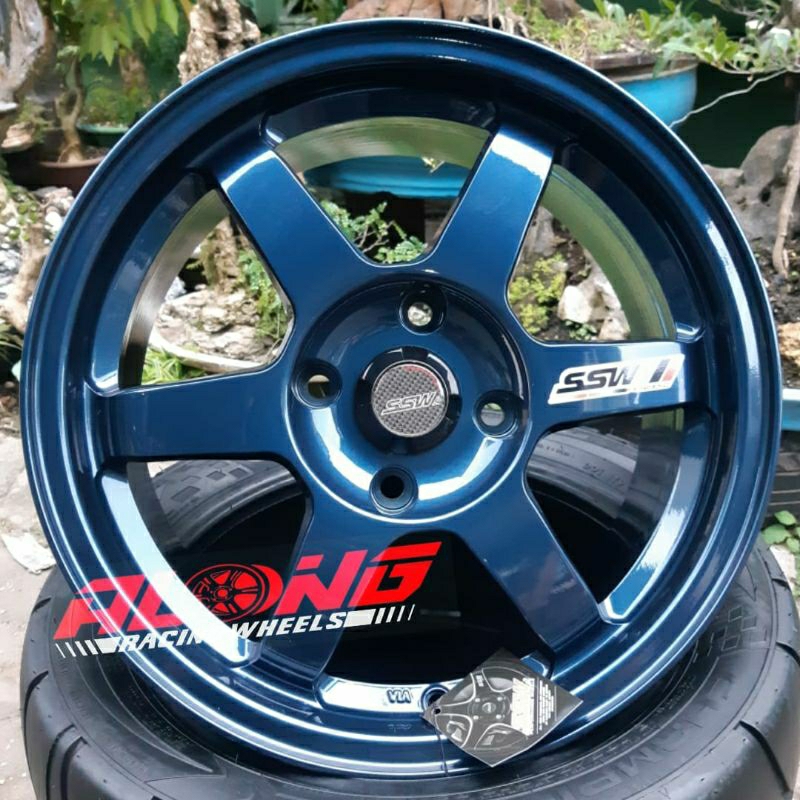 VELG SSW S202 ORIGINAL THAILAND - TE37 OG R16 PCD 4X114.3 MAGNESIUM BLUE GLOSSY