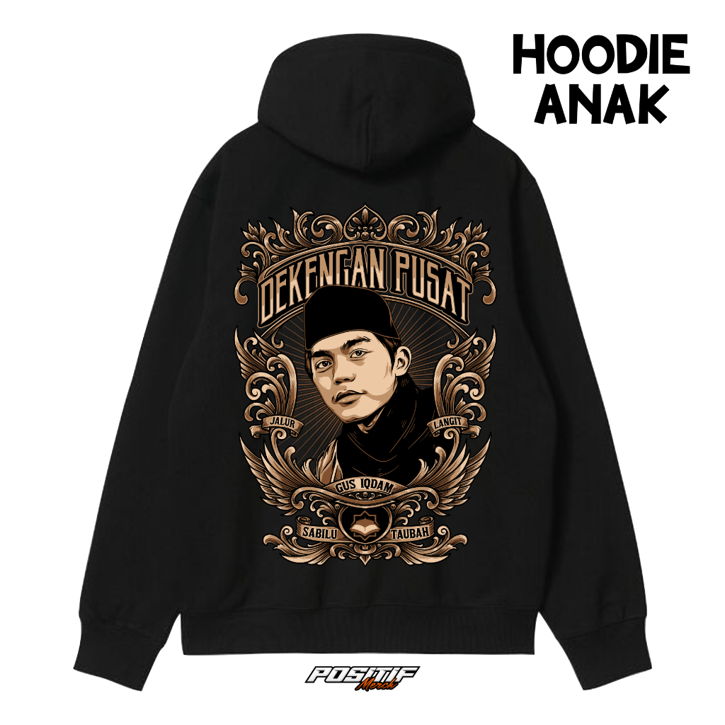 Jaket Hoodie Anak Gus Iqdam Sabilu Taubah Fleece Positif Merch