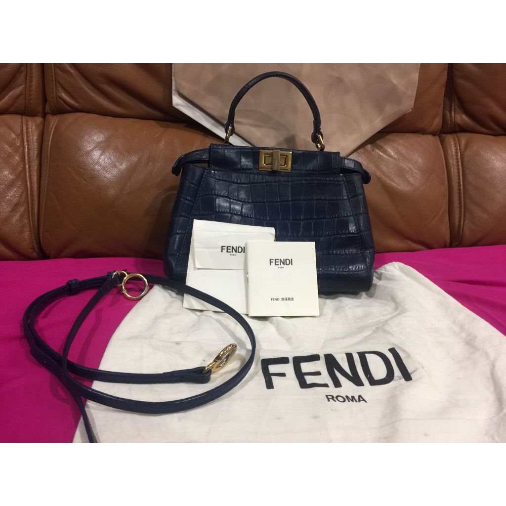 Fendi Peekaboo Crocodile Iconic Mini Bag (Most Expensive Mini Bag) Authentic Preloved