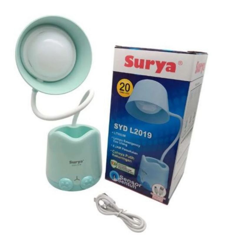 Lampu Belajar/Lampu Meja SURYA SYD L2019 LED CF Rechargeable