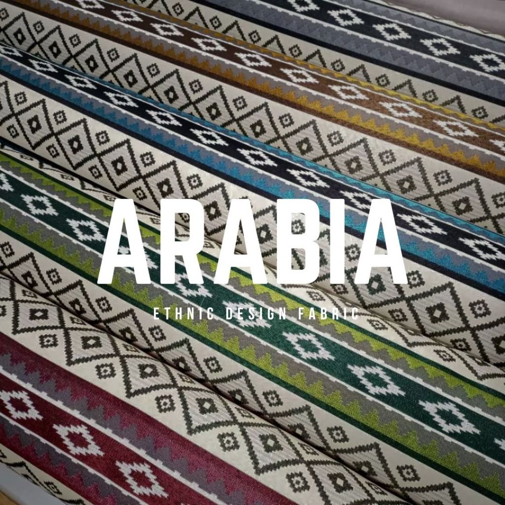 Promo Arabia Ethnic Design Fabric - Bahan Kain Kanvas Motif Arab Klasik - Pelapis Jok Sofa / Kursi /