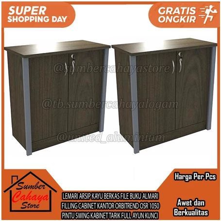 [Instant] Lemari Arsip Kayu Berkas File Buku Almari Filling Cabinet Kantor Orbitrend Osr 1050 Pintu 