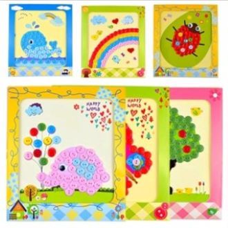 DIY PAINTING BUTTON STICKER MAINAN MENEMPEL KANCING EDUKASI ANAK