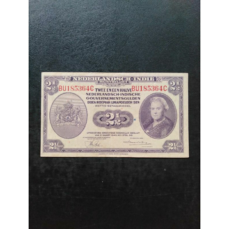 2,5 gulden nica 2.5 G Wilhelmina 21/2 tahun 1943
