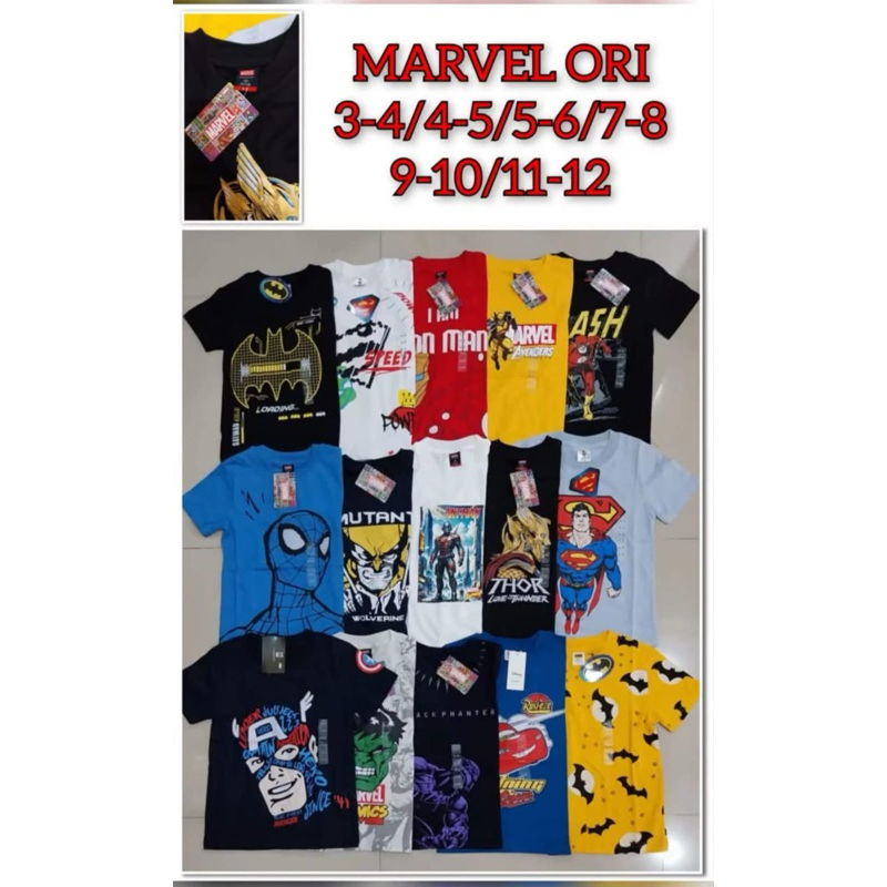 kaos Marvel kaos anak kaos Marvel original