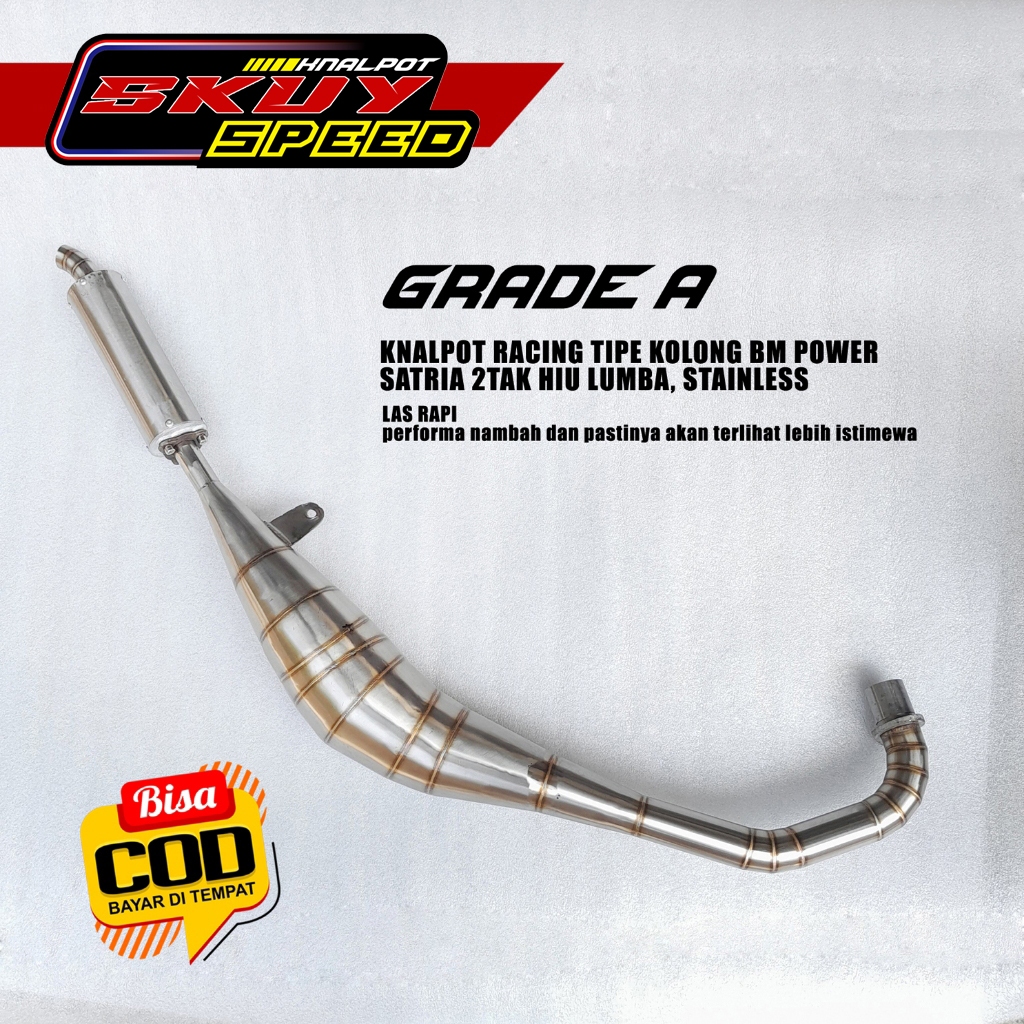 Knalpot Satria 2 tak Stainless Type BM Power Racing